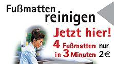 Werbung Fußmatten-Reinigungsautomat im Waschpark Hösbach
